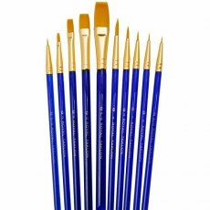 Royal & Langnickel Gold Taklon Artist 10 Piece Paint Brush Set SVP1
