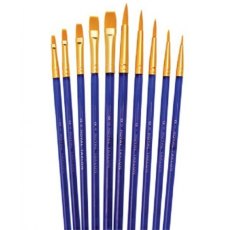 Royal & Langnickel Gold Taklon Artist 10 Paint Brush Set SVP7