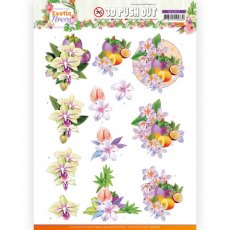 Jeanine's Art - Exotic Flowers - Set Of 4 3D Push Outs