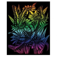 Royal & Langnickel Engraving Scratch Art Rainbow Foil Butterflies & Daisies RAIN27-3T