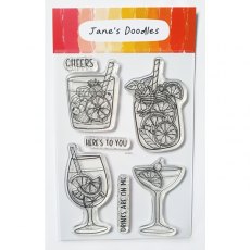 Jane's Doodles Clear Stamp - Happy Hour (JD076)