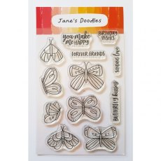Jane's Doodles Clear Stamp - Doodle Butterflies (JD057)