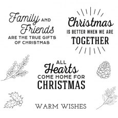 Spellbinders Home for Christmas Sentiments Clear Stamp STP-057
