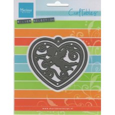 Marianne Design Craftables Cutting Dies & Clear Stamps - Filigree Bauble Angel Heart CR1283