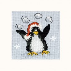 Bothy Threads PPP Playing Snowballs Christmas Card Counted Cross Stitch Kit XMAS34