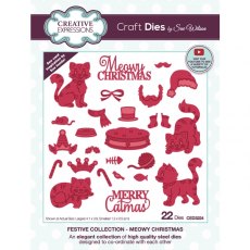Creative Expressions Sue Wilson Meowy Christmas Craft Die