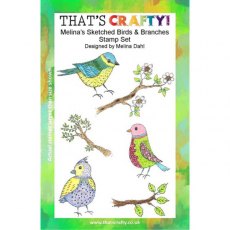 That's Crafty! Clear Stamp Set - Melina's Sketched Birds & Branches TC004