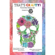 That's Crafty! A5 Clear Stamp Set - Floral Skull TC012