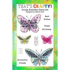 That's Crafty! Clear Stamp Set - Grunge Butterflies TC015
