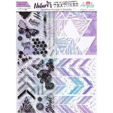 Angela Poole Natures Textures Chevron Layering Stamps & Stencil Set