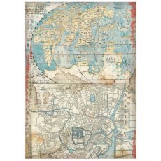 Stamperia A4 Rice Paper Sir Vagabond In Japan Map DFSA4610 5 For £9.99