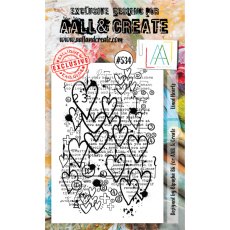 Aall & Create A6 Stamp #534 - Lined Heart