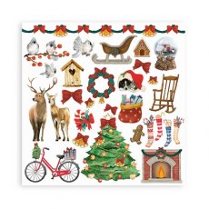 Stamperia Small Pad 10 sheets 20.3x20.3cm (8"x8") Double Face Romantic Christmas