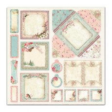 Stamperia Extra small Pad 10 sheets - 15.24x15.24 (6"x6") Double Face  Pink Christmas