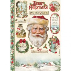 Stamperia A4 Rice paper packed Classic Christmas Santa Claus DFSA4593 – 5 for £9.99