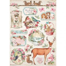 Stamperia A4 Rice paper packed Pink Christmas deer DFSA4628 – 5 for £9.99