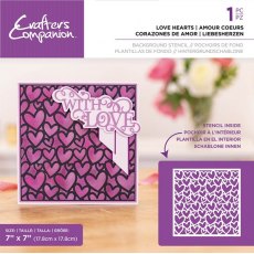 Crafters Companion 7x7" Stencil – Love Hearts