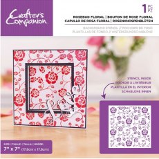 Crafters Companion 7x7" Stencil – Rosebud Floral