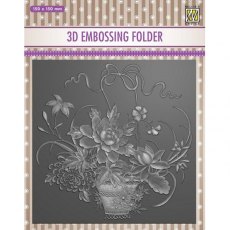 Nellie's Choice 3D Embossing Folder - Flower Bouquet EF3D030 150x150mm