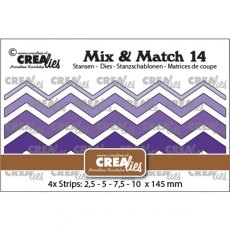 Crealies Mix & Match no. 14 Zigzag strips smooth CLMix14