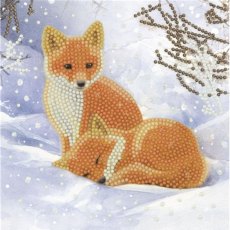 Craft Buddy “Snowy Fox Cubs” 18x18cm Crystal Art Card Kit CCK-XM96