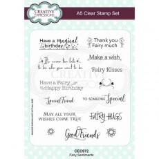 Creative Expressions Fairy Sentiments A5 Clear Stamp Set