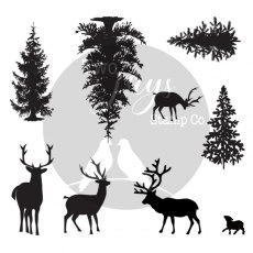 Two Jays Finger Stamps - Trees & Deers CTJJ1152