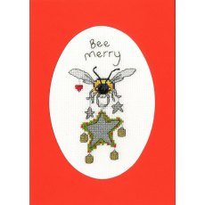 Bothy Threads Bee Merry Christmas Card Counted Cross Stitch Card Kit XMAS45