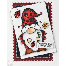Woodware Clear Singles Ladybird Gnome 4 in x 6 in Stamp