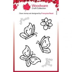 Woodware Clear Singles Little Butterflies 3.8 in x 2.6 in Stamp