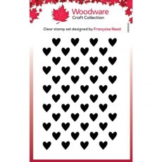 Woodware Clear Singles Mini Heart Background 3.8 in x 2.6 in Stamp
