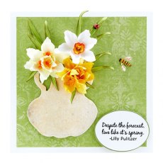 Spellbinders Daffodil/Narcissus and Antique Vase with Honey Bee S5-470