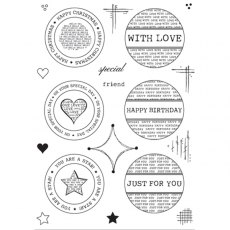 Julie Hickey Designs Sentiment Circles A5 Stamp Set Designed by Hazel Eaton DS-HE-1006
