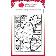 Woodware Clear Singles Heart Collage 4 in x 6 in Stamp
