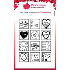 Woodware Clear Singles Love Squares 4 in x 6 in Stamp