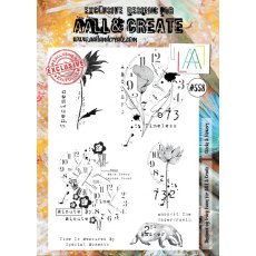 Aall & Create A4 Stamp #558 - Clocks & Flowers