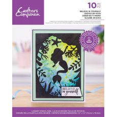 Crafters Companion Stencil & Photopolymer stamp - Believe in Yourself