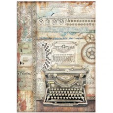 Stamperia A4 Rice Paper Lady Vagabond Lifestyle Typewriter DFSA4646 – 5 for £9.99