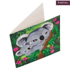 Craft Buddy "Koala Hugs" 18x18cm Crystal Art Card CCK-A82