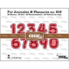 Crealies Journalzz & Pl Numbersno. 4 with shadow CLJP610