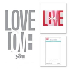 Spellbinders Be Bold Color Block Love You Etched Dies S5-488