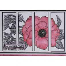 Woodware Clear Singles Peony 4 in x 6 in Stamp JGS748