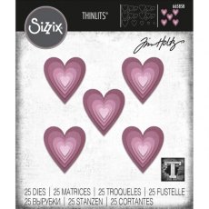 Sizzix Thinlits Die Set 25PK - Stacked Tiles, Hearts by Tim Holtz 665858
