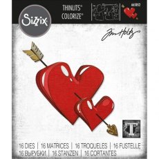 Sizzix Thinlits Die Set 16PK - Lovestruck, Colorize by Tim Holtz 665852