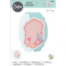 Sizzix Thinlits Die Set 7PK - Card Label, Fold-a-Long by Jen Long 665807