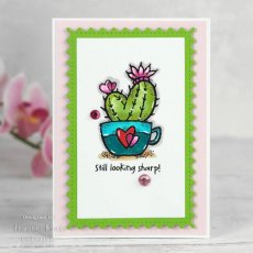 Woodware Clear Singles Heart Cactus 3.8 in x 2.6 in Stamp