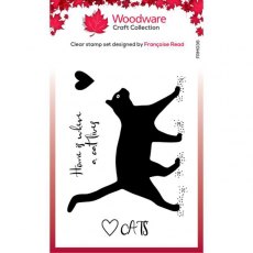 Woodware Clear Singles Cat Silhouette 3.8 in x 2.6 in Stamp