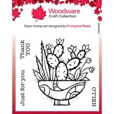 Woodware Clear Singles Succulent Display 4 in x 4 in stamp