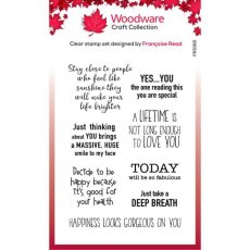 Woodware Clear Singles Happy Motivation 4 in x 6 in Stamp