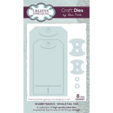 Creative Expressions Sam Poole Shabby Basics Whale Tail Tag Craft Die
